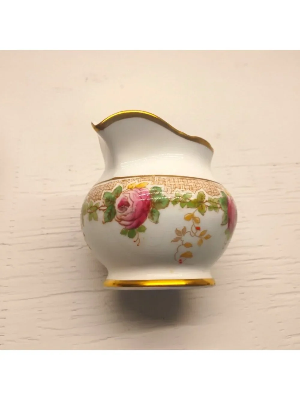 Vtg Collingwoods England Pink Rose Sugar Creamer Pitcher Set